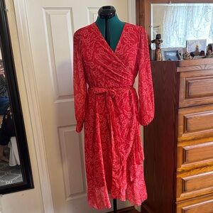 Lucky & Blessed Vibrant Red Long Sleeve Dress